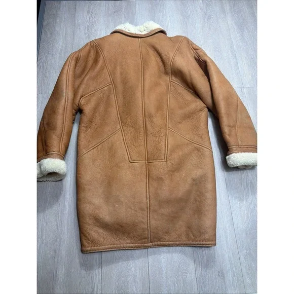 Vintage 1980's Sheepskin Shearling Long Coat Women's Small Hugo Buscati Rare!! - Picture 3 of 16